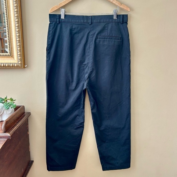 COS Buttoned Fly Drop-Crotch Trousers Harem Black Cropped Pants Cotton Size 8 - Picture 6 of 9